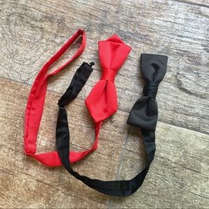 Red and Black Formal Bow Ties - Pre-tied